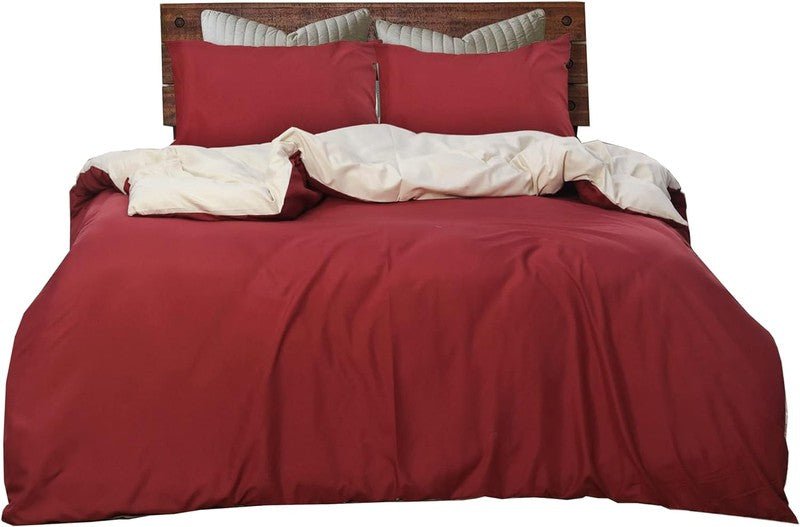 Ferrera Maroon & Cream Reversible - Bed Set - Windsorlino.com