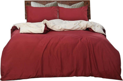 Ferrera Maroon & Cream Reversible - Bed Set - Windsorlino.com