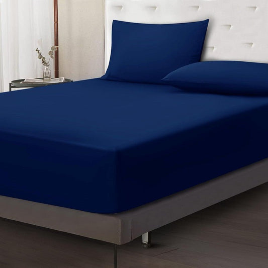 Ferrera Navy Blue - Fitted Sheet Set - Windsorlino.com