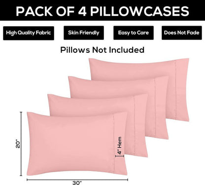 Ferrera Pink Pillow Case - Pack of 4 - Windsorlino.com