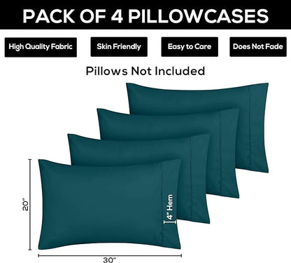 Ferrera Teal Pillow Case - Pack of 4 - Windsorlino.com