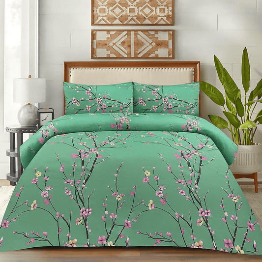 Floral Duck Egg - Comforter Set - Windsorlino.com