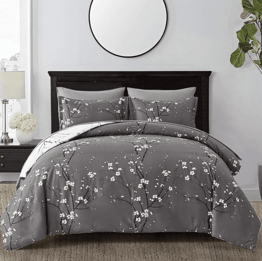 Floral Grey - Comforter Set - Windsorlino.com