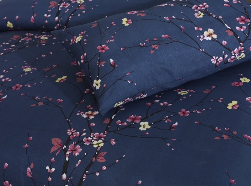 Floral Navy - Bed Sheet Set - Windsorlino.com