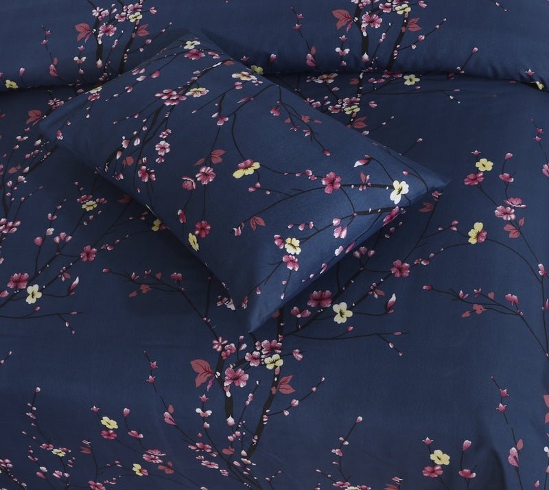 Floral Navy - Bed Sheet Set - Windsorlino.com