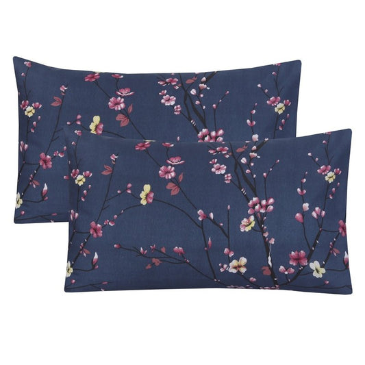 Floral Navy - Pack of 2 Pillow Cases - Windsorlino.com