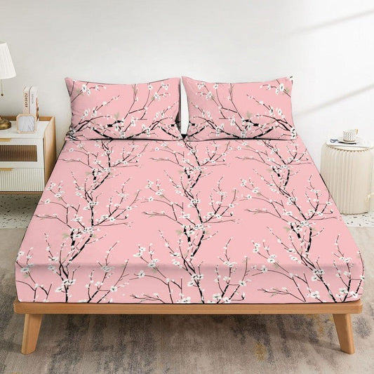 Floral Pink - Fitted Sheet Set - Windsorlino.com