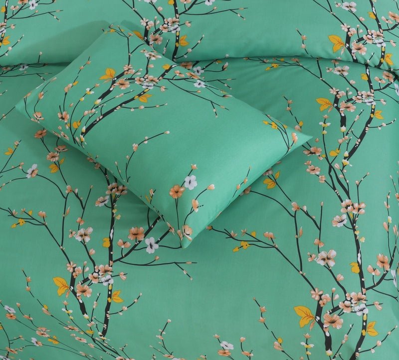 Floral Teal - Bed Sheet Set - Windsorlino.com
