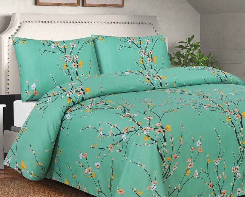 Floral Teal - Bed Sheet Set - Windsorlino.com