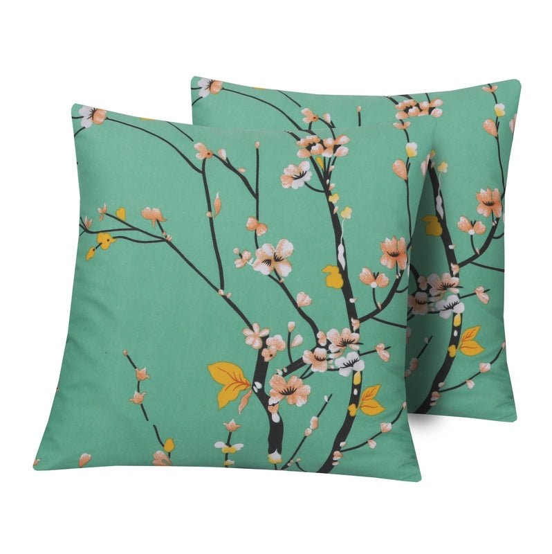 Floral Teal - Cushion Covers Pack of Two - Windsorlino.com