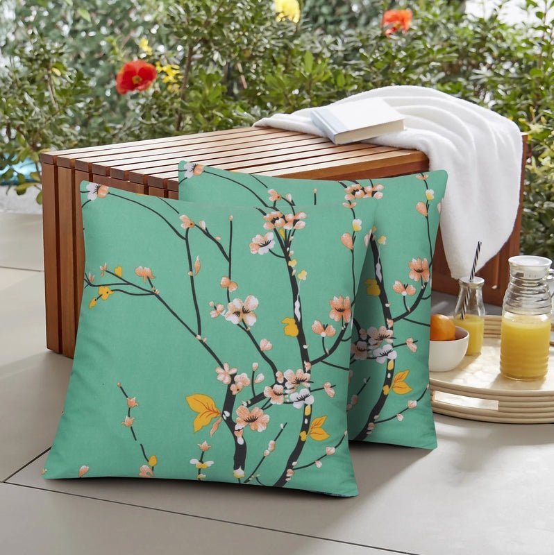 Floral Teal - Cushion Covers Pack of Two - Windsorlino.com