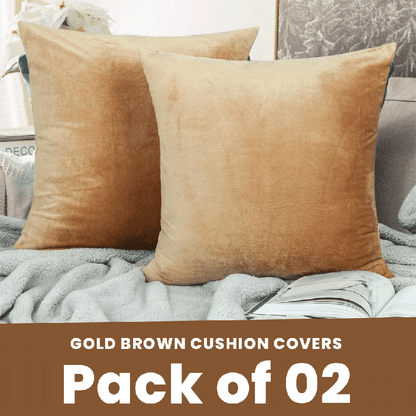 Gold Brown - Velvet Cushion Covers - Windsorlino.com