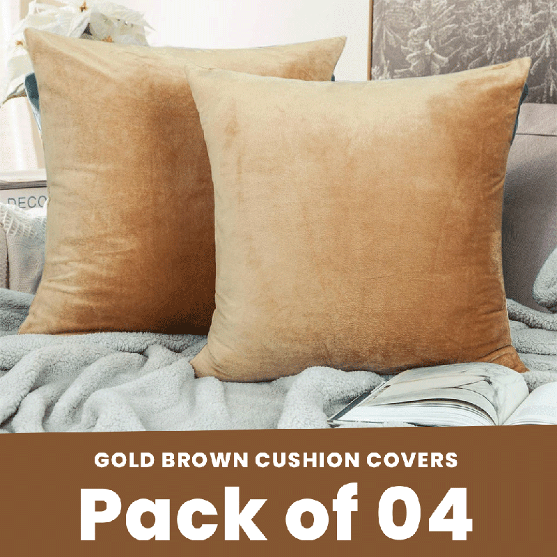 Gold Brown - Velvet Cushion Covers - Windsorlino.com