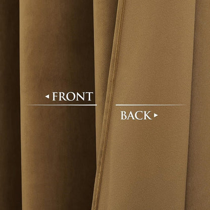 Gold Brown - Velvet Window Curtains (Ultra Soft) - Windsorlino.com