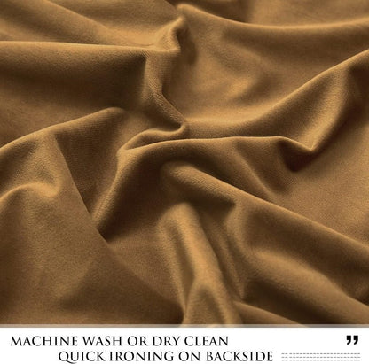 Gold Brown - Velvet Window Curtains (Ultra Soft) - Windsorlino.com