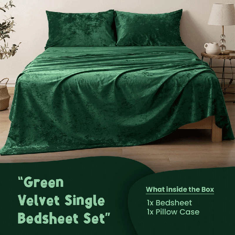 Green Velvet - Luxury Bed Sheet Set - Windsorlino.com