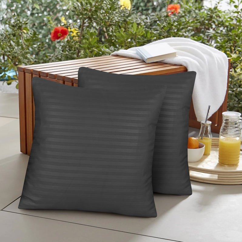 Grey Stripe - Cushion Covers Pack of Two - Windsorlino.com