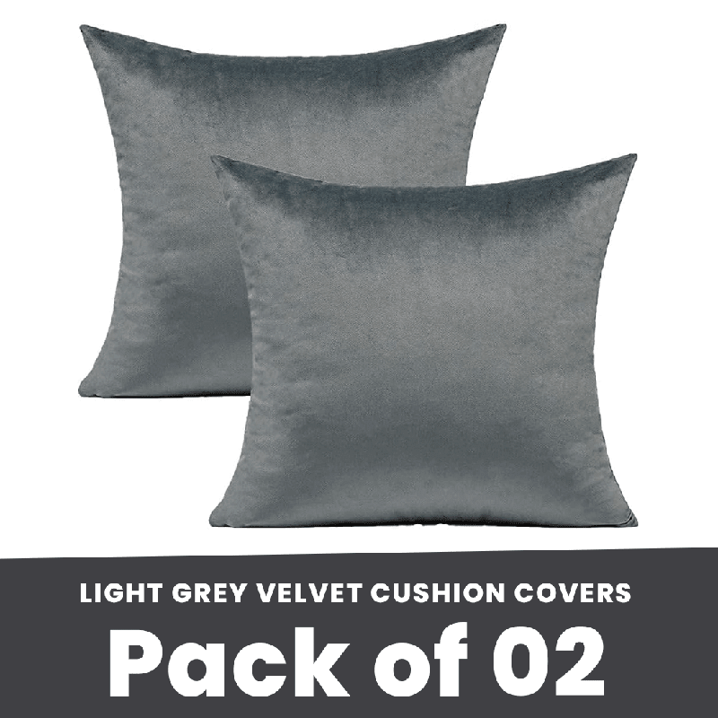 Grey - Velvet Cushion Covers - Windsorlino.com
