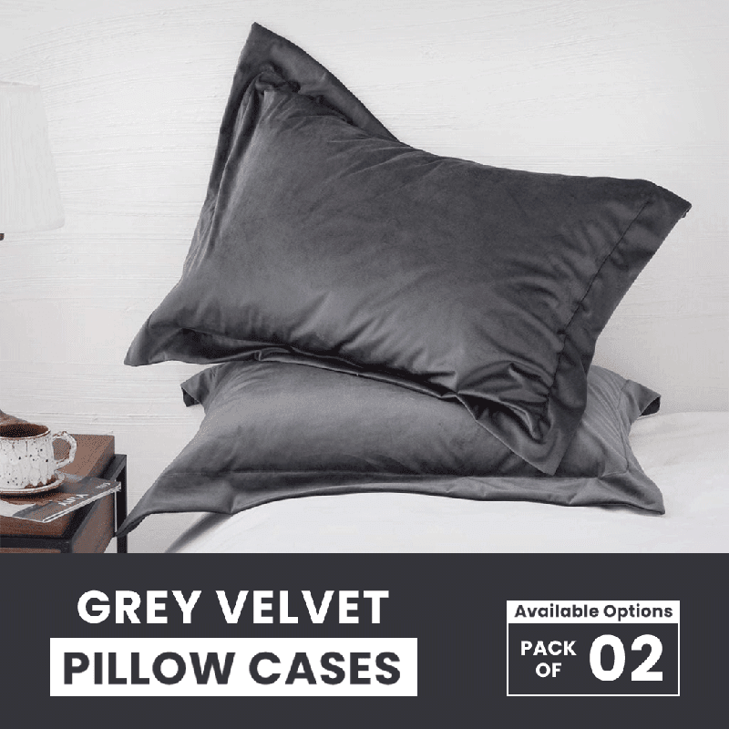 Grey Velvet - Pillow Cases - Windsorlino.com