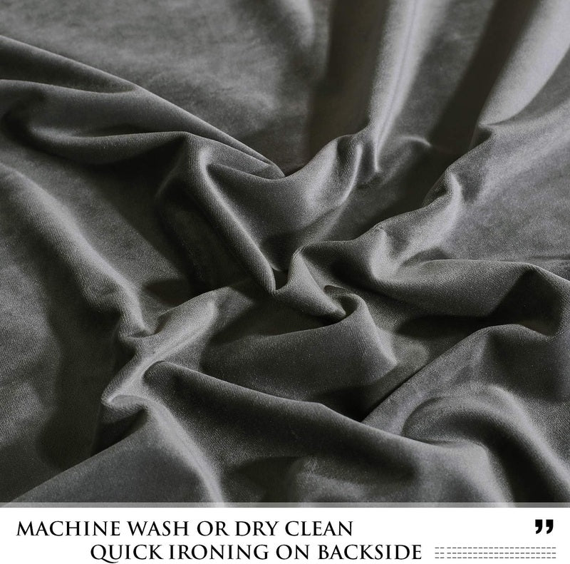Grey - Velvet Window Curtains (Ultra Soft) - Windsorlino.com