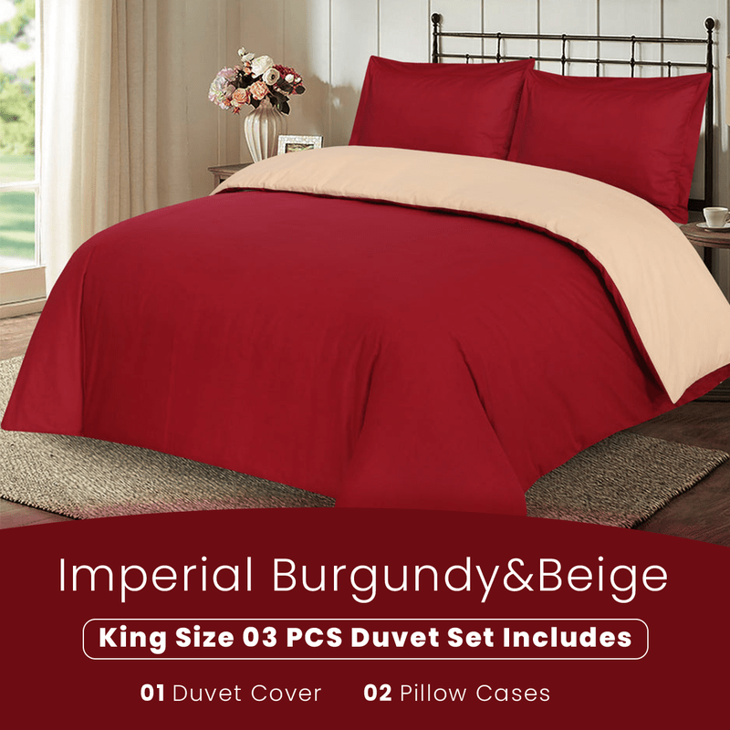Imperial Burgundy&Beige - Duvet Cover Set (Luxury) - Windsorlino.com