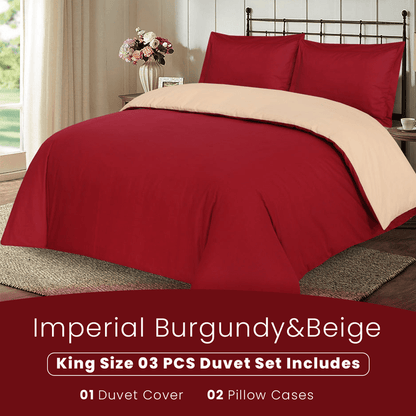 Imperial Burgundy&Beige - Duvet Cover Set (Luxury) - Windsorlino.com