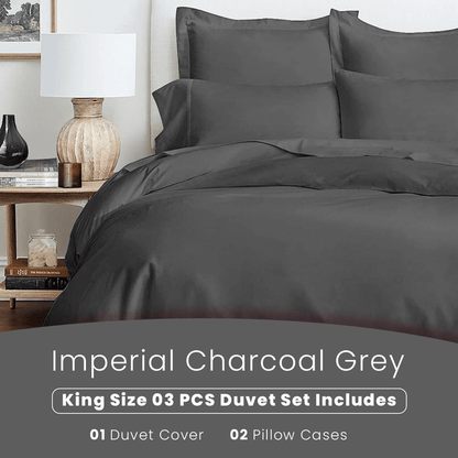 Imperial Charcoal Grey - Bed Set (Luxury) - Windsorlino.com