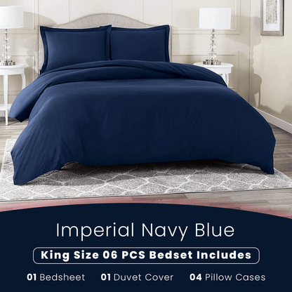 Imperial Navy Blue - Bed Set (Luxury) - Windsorlino.com