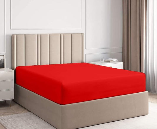 Imperial Red - Luxury Fitted Sheet - Windsorlino.com