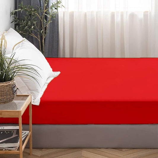 Imperial Red - Luxury Fitted Sheet - Windsorlino.com