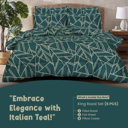 Italian Teal - Winter Razai Set - Windsorlino.com