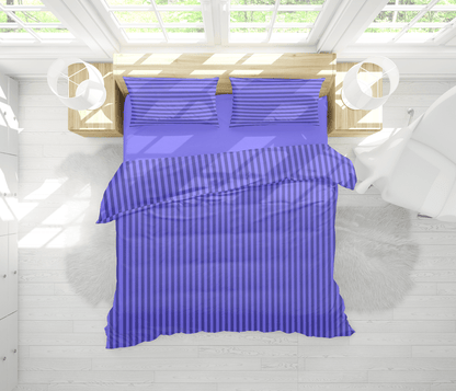 Light Blue Stripe - Bed Set 6 Pcs (Luxury) - Windsorlino.com
