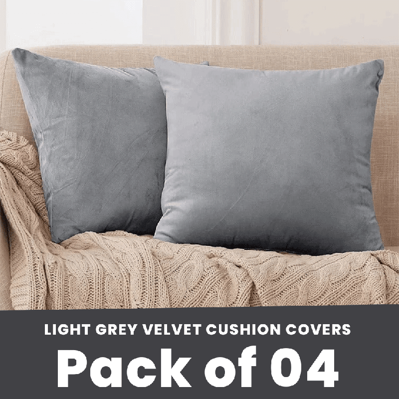Light Grey - Velvet Cushion Covers - Windsorlino.com