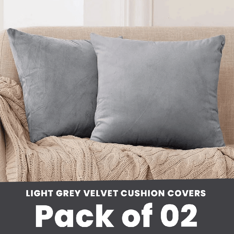 Light Grey - Velvet Cushion Covers - Windsorlino.com