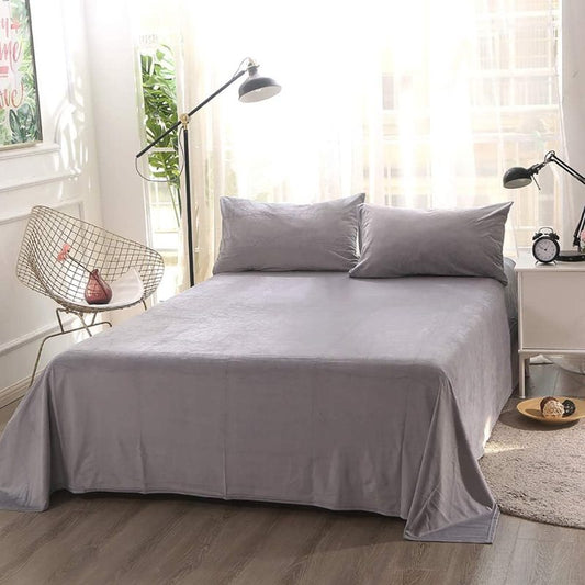 Light Grey Velvet - Luxury Bed Sheet Set - Windsorlino.com