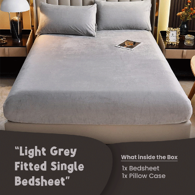 Light Grey Velvet - Luxury Fitted Sheet - Windsorlino.com