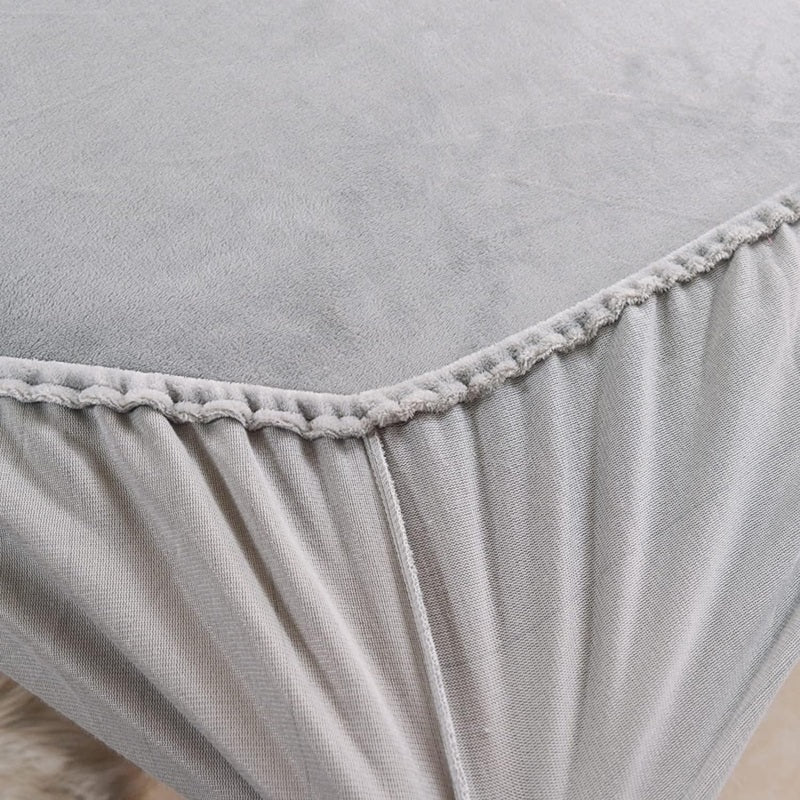 Light Grey Velvet - Luxury Fitted Sheet - Windsorlino.com