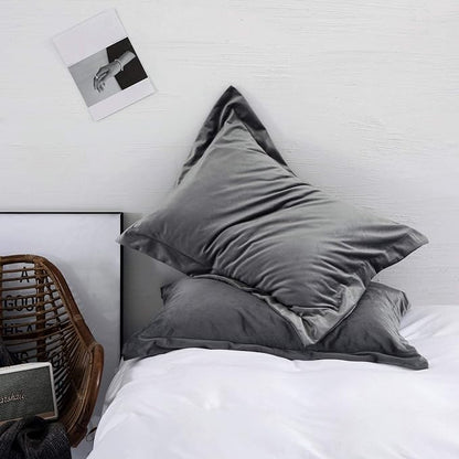 Light Grey Velvet - Pillow Cases - Windsorlino.com