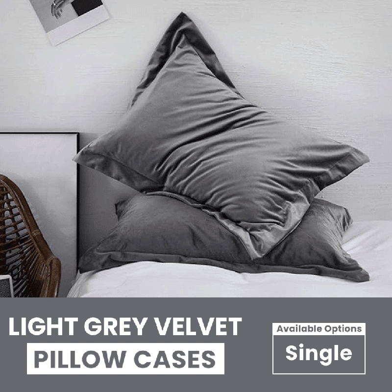 Light Grey Velvet - Pillow Cases - Windsorlino.com