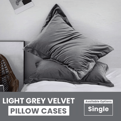 Light Grey Velvet - Pillow Cases - Windsorlino.com