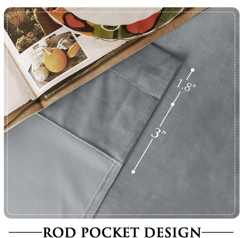 Light Grey - Velvet Window Curtains (Ultra Soft) - Windsorlino.com