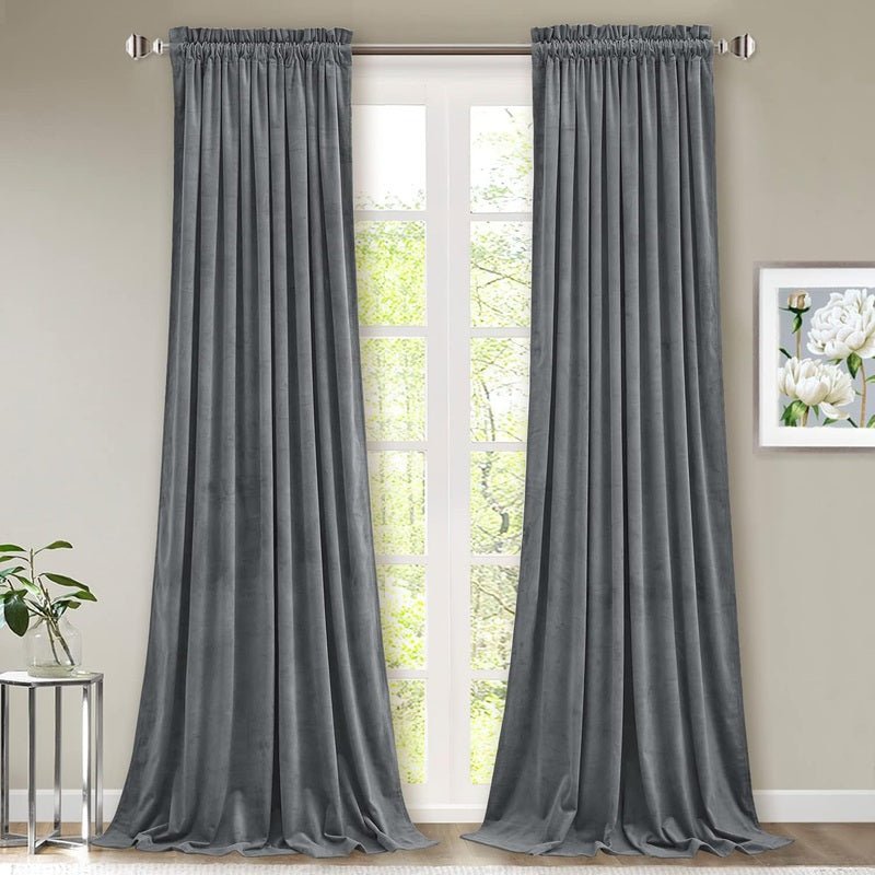 Light Grey - Velvet Window Curtains (Ultra Soft) - Windsorlino.com