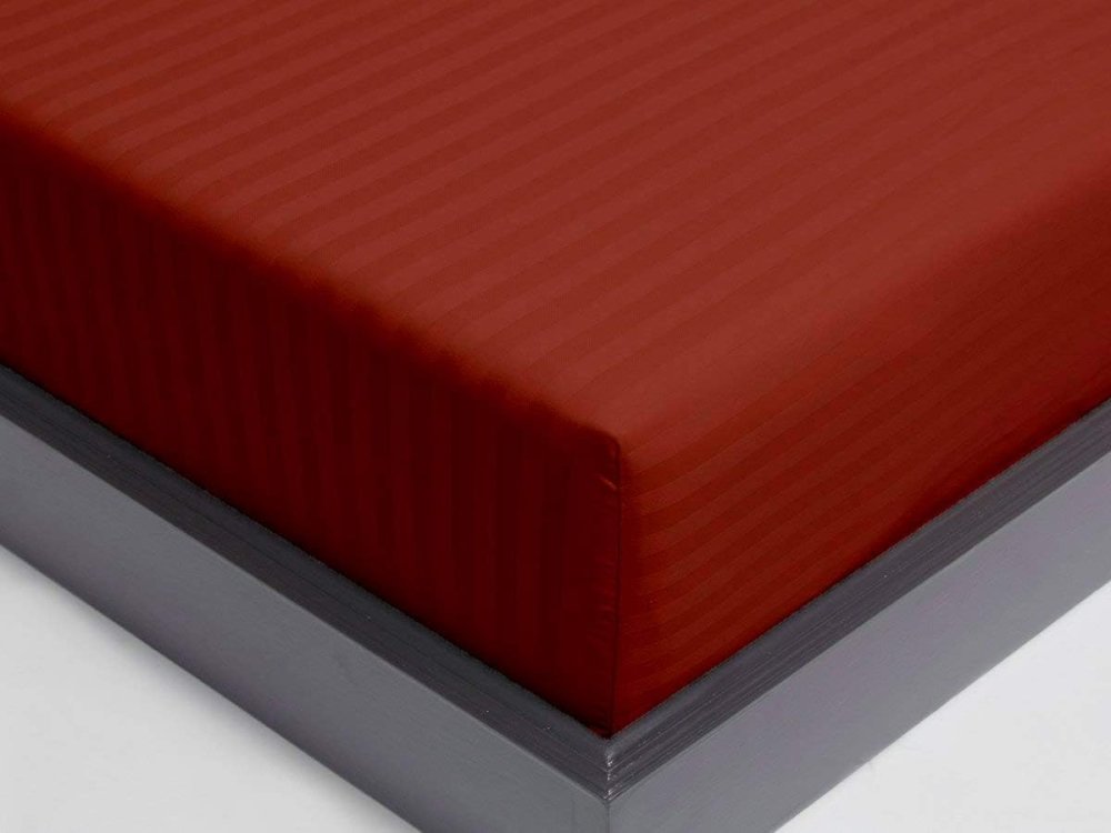 Maroon Stripe - Luxury Fitted Sheet - Windsorlino.com