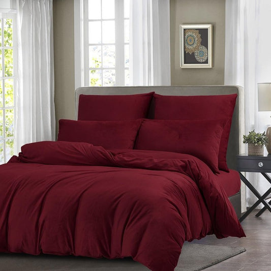 Maroon Velvet - 9pcs Winter Razai Set (Luxury) - Windsorlino.com