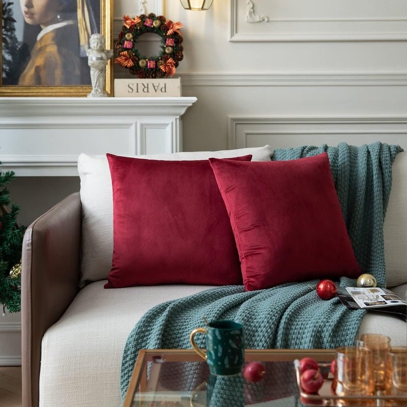 Maroon - Velvet Cushion Covers - Windsorlino.com