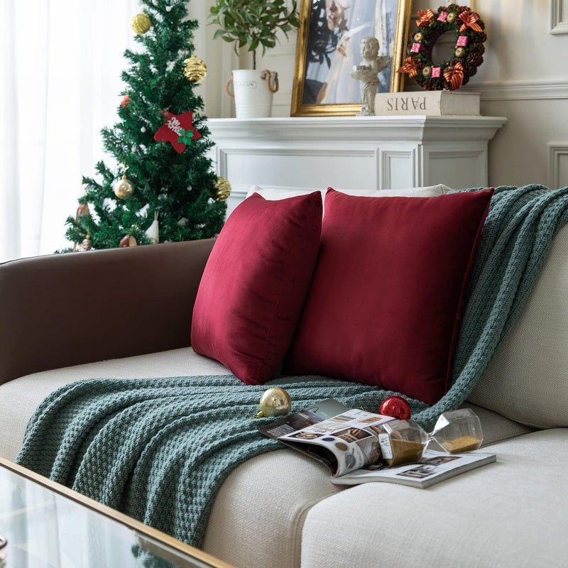 Maroon - Velvet Cushion Covers - Windsorlino.com