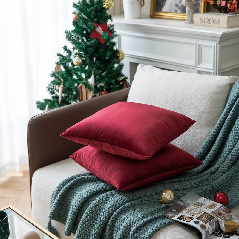 Maroon - Velvet Cushion Covers - Windsorlino.com