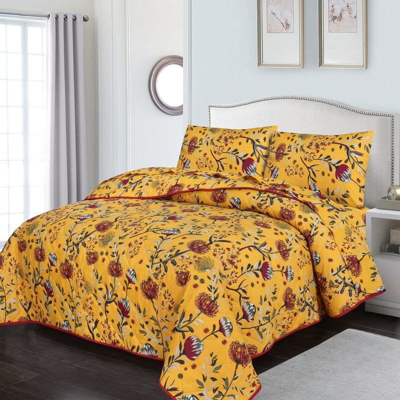Mustard Floral - Comforter Set - Windsorlino.com