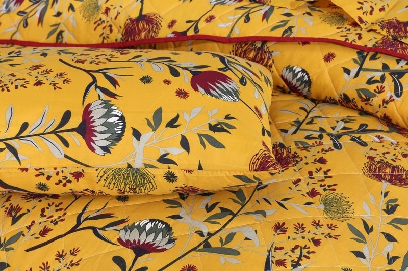 Mustard Floral - Comforter Set - Windsorlino.com