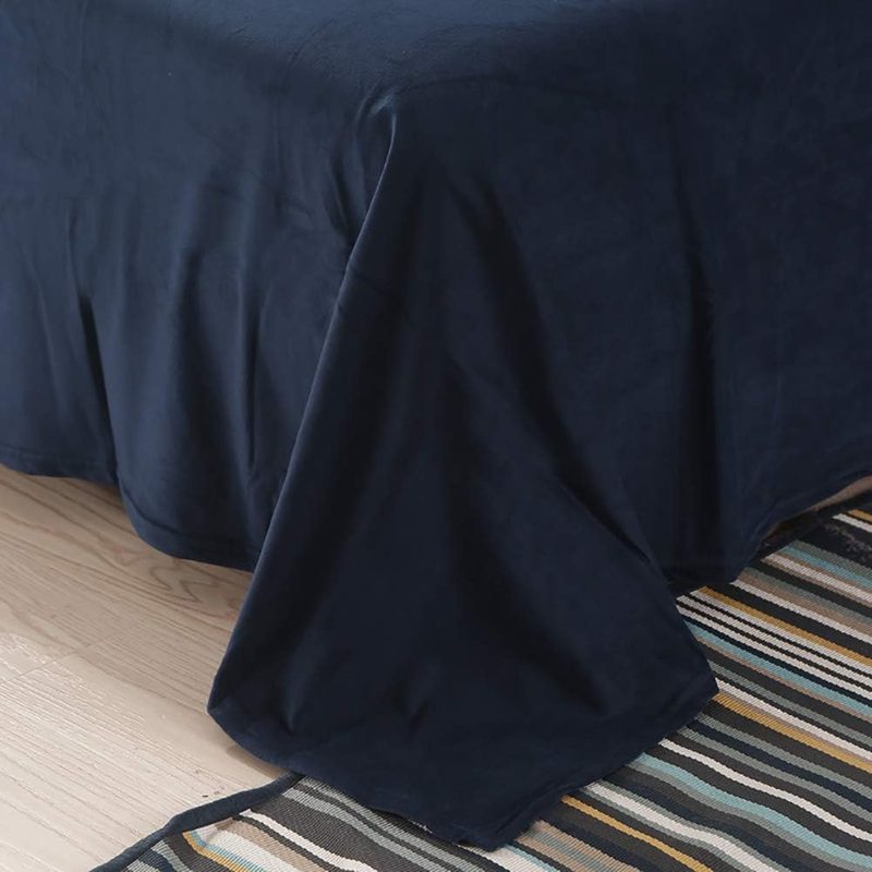 Navy Blue Velvet - Luxury Bed Sheet Set - Windsorlino.com